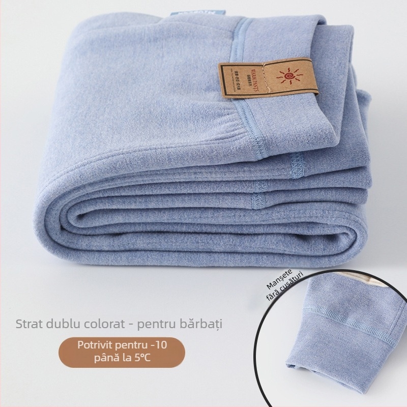 Pantaloni termici pentru copii din cașmir, dublu strat, toamnă-iarnă, unisex, talie medie