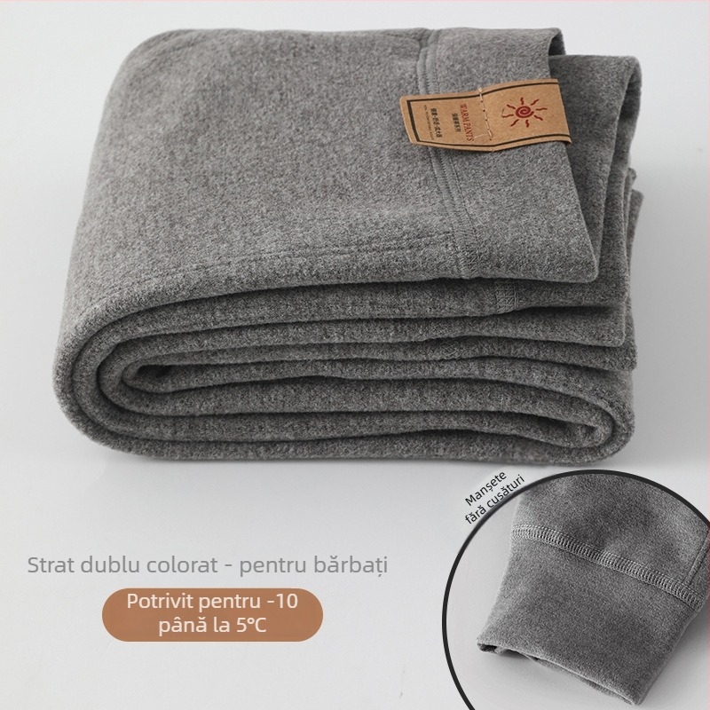 Pantaloni termici pentru copii din cașmir, dublu strat, toamnă-iarnă, unisex, talie medie