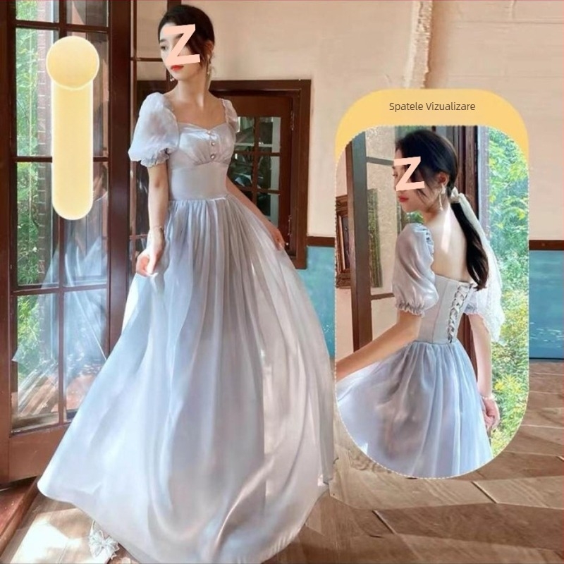 Rochie de domnișoară de onoare din Chenille cu Spandex, lungime scurtă, mâneci 5/7, primăvara 2025