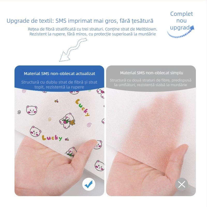 Set de pat de unică folosință pentru călătorii: cearșaf, husă de cuvertură, fețe de pernă – 4 piese; Material: fibră nețesută; Marcă: Royal Color; Perioadă de valabilitate: 360 zile