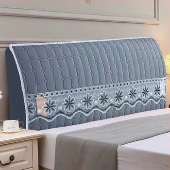 Husă elastică groasă din piele moale pentru tetieră patului din lemn — universală, simplă și modernă