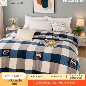 Husă de pilotă din velur de lapte, model plante și flori, imprimare reactive și vopsire, stil minimalist modern