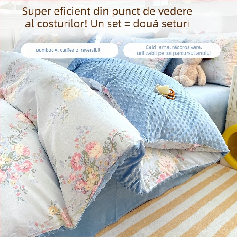 Husă de pilotă AB, din 100% bumbac, velur lapte, căptușită cu fleece pentru iarnă, groasă, 150x200 cm