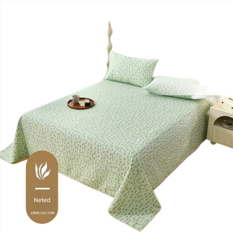 Set de lenjerie de pat din bumbac 100% în dungi — țesătură jacquard și simplă, vopsire reactive, stil pastoral