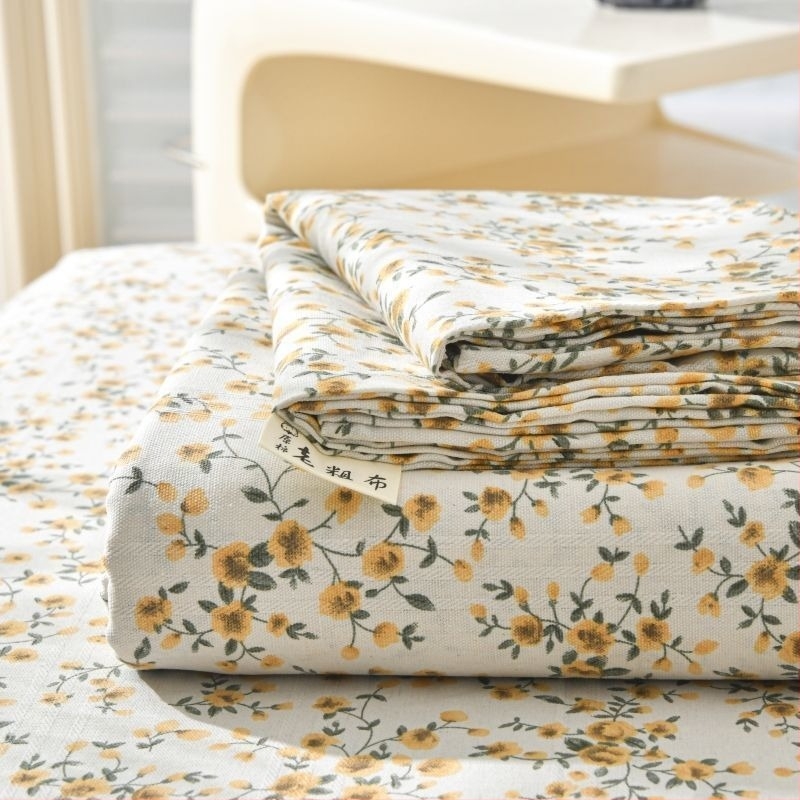 Set de lenjerie de pat din bumbac 100% în dungi — țesătură jacquard și simplă, vopsire reactive, stil pastoral