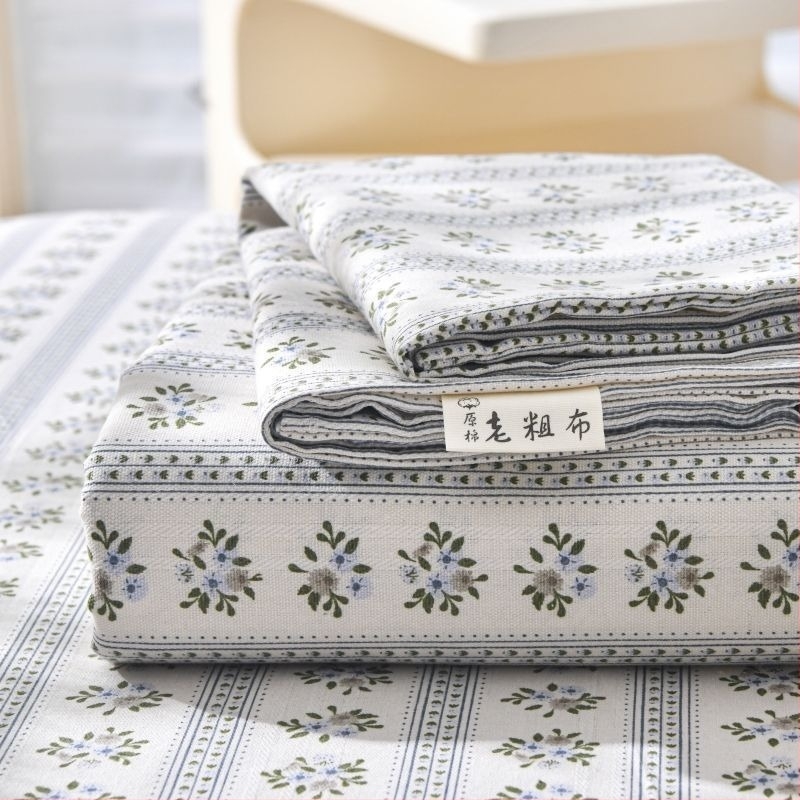 Set de lenjerie de pat din bumbac 100% în dungi — țesătură jacquard și simplă, vopsire reactive, stil pastoral