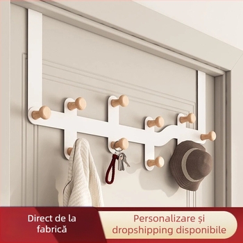Cuier de ușă din fier, cu mai multe rânduri, agățare din spatele ușii, capacitate 10 kg, stil minimalist modern