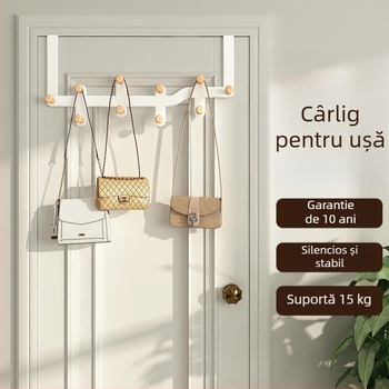 Cuier de ușă din fier, cu mai multe rânduri, agățare din spatele ușii, capacitate 10 kg, stil minimalist modern