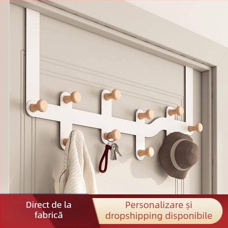 Cuier de ușă din fier, cu mai multe rânduri, agățare din spatele ușii, capacitate 10 kg, stil minimalist modern
