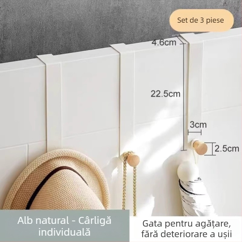 Cuier de ușă din fier, cu mai multe rânduri, agățare din spatele ușii, capacitate 10 kg, stil minimalist modern