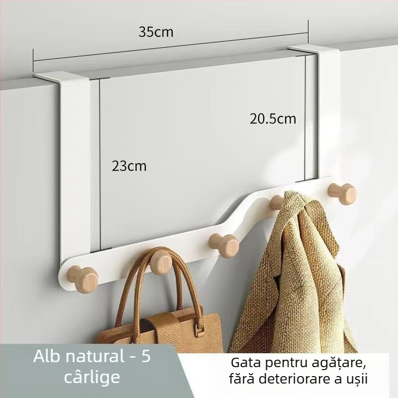 Cuier de ușă din fier, cu mai multe rânduri, agățare din spatele ușii, capacitate 10 kg, stil minimalist modern
