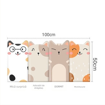 Panou de perete pentru capul patului în camera copiilor, cu design animal, autocolant autoadeziv, pernă moale din burete, protecție anti-coliziune (Material: piele PU + burete; Stil: modern minimalist; Model: peisaj animal (personalizabil); Personalizare: 