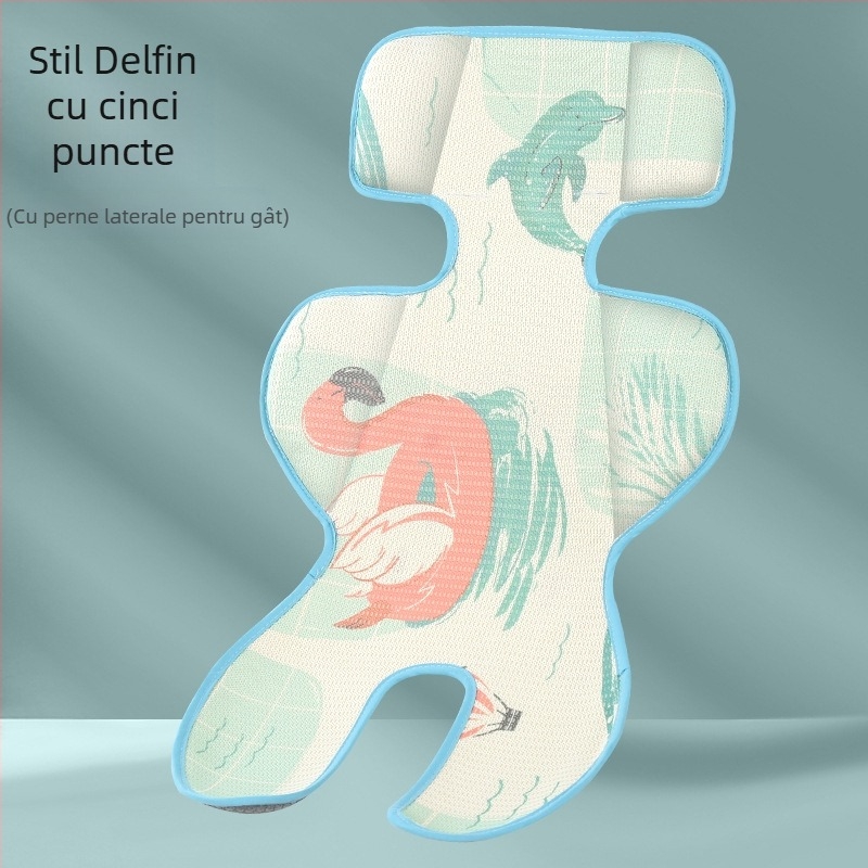 Pernă de răcire pentru căruciorul bebelușului – strat respirabil Ice Silk, fibre de bambus, potrivit pentru 1–2 ani, covoraș pentru bebeluși