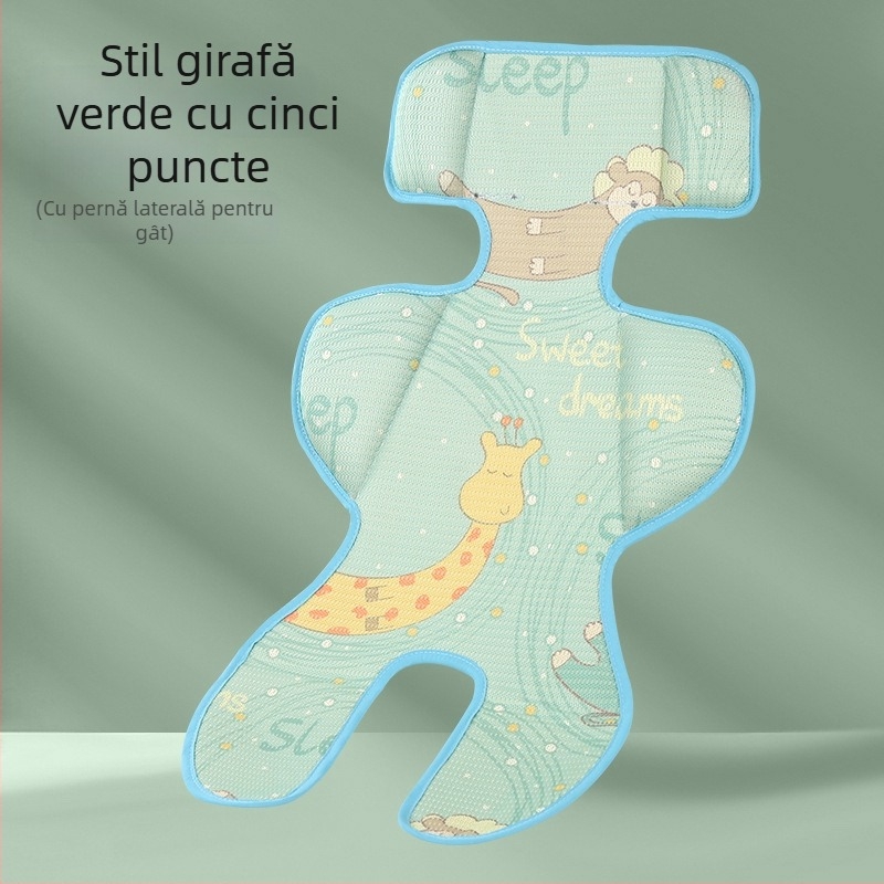 Pernă de răcire pentru căruciorul bebelușului – strat respirabil Ice Silk, fibre de bambus, potrivit pentru 1–2 ani, covoraș pentru bebeluși