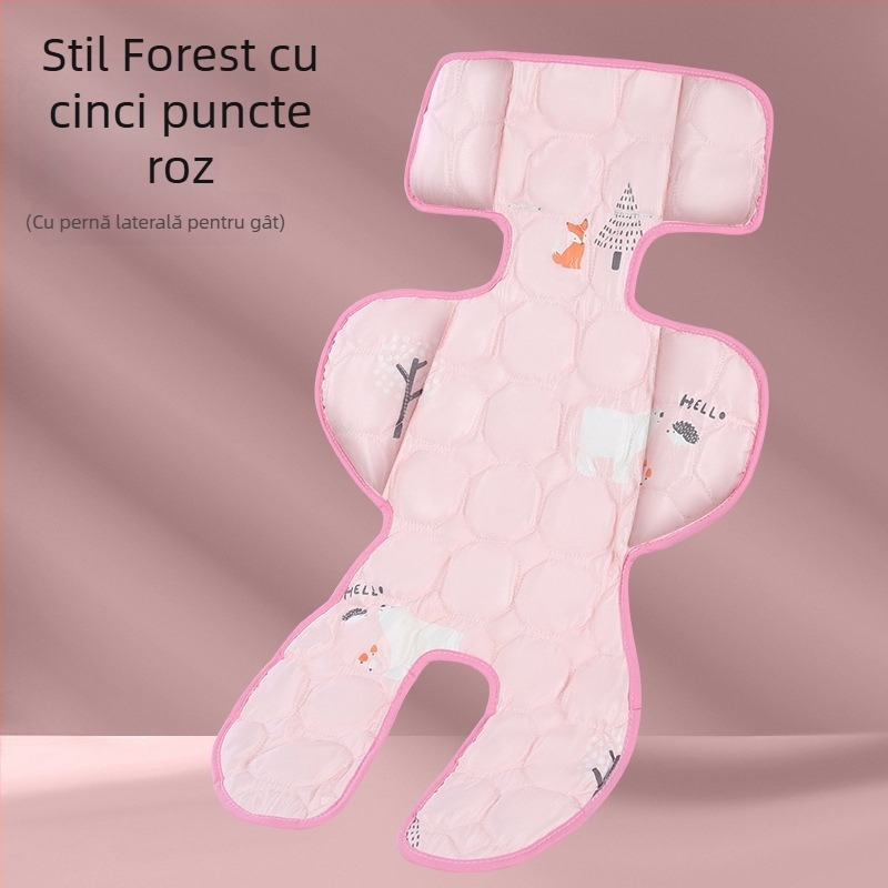 Pernă de răcire pentru căruciorul bebelușului – strat respirabil Ice Silk, fibre de bambus, potrivit pentru 1–2 ani, covoraș pentru bebeluși