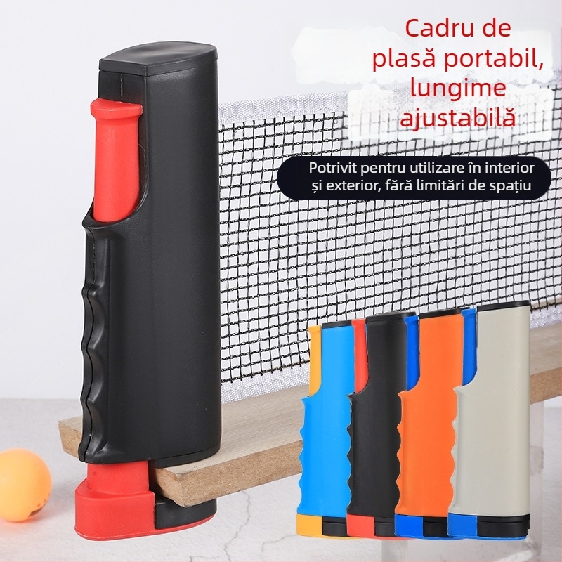 Set suport pentru plasă de tenis de masă, portabil, pentru interior/exterior, cadru de plasă extensibil standard, material PP, greutate 0,34 kg