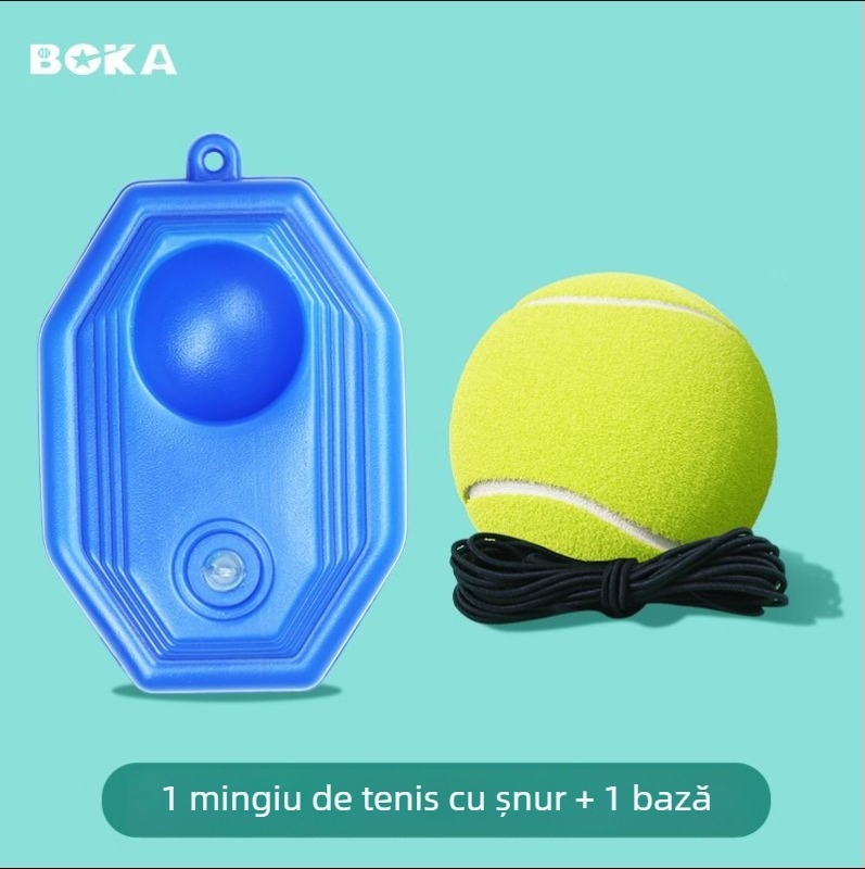 Boca antrenor de revenire pentru tenis cu sârmă elastică, purtabil, fibră sintetică, durabil, pentru începători, logo personalizabil, pentru badminton și tenis