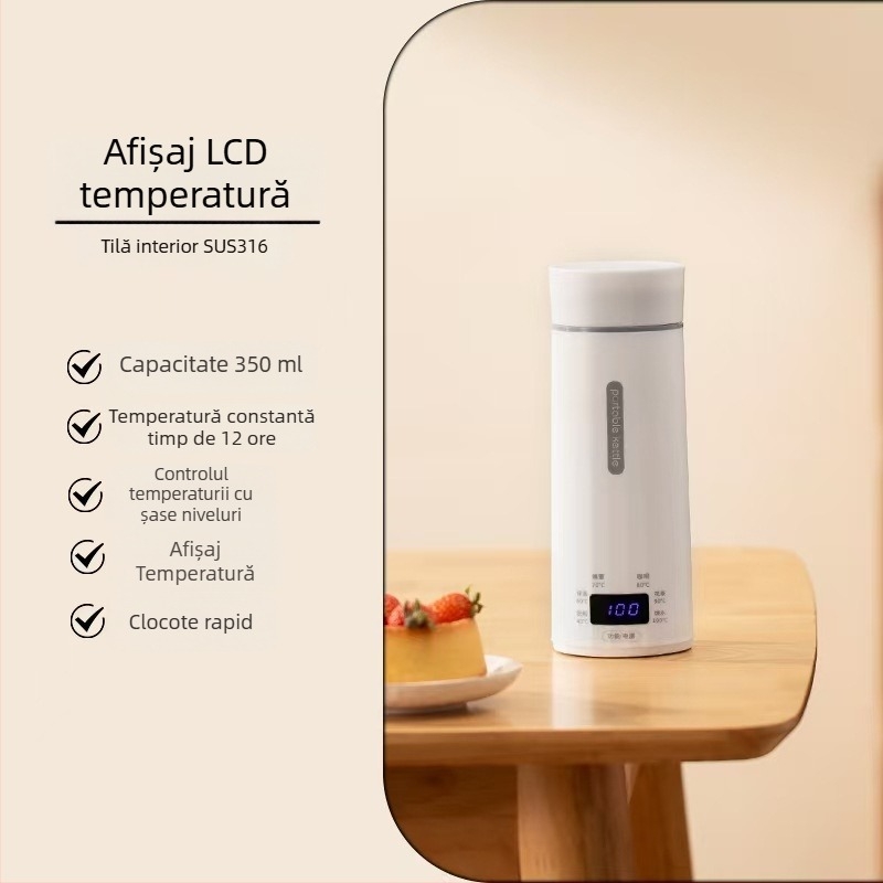 Edelle cană electrică pentru încălzire a apei, cu afișaj digital, portabilă pentru călătorii, sub 1000W, capacitate sub 1L