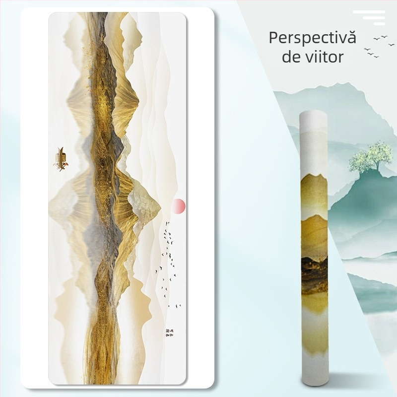 Prosop de yoga și covoraș de yoga pliabil (Material: suede + cauciuc natural; Grosime: 1.5 mm; Greutate: 1.3 kg)