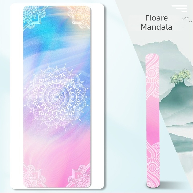 Prosop de yoga și covoraș de yoga pliabil (Material: suede + cauciuc natural; Grosime: 1.5 mm; Greutate: 1.3 kg)