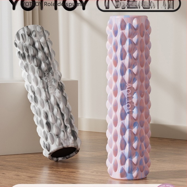 Rolă de spumă pentru relaxarea mușchilor, masajul spatelui și subțierea picioarelor – Material: Mătase florală; Brand: Altul