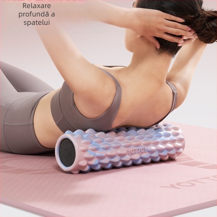 Rolă de spumă pentru relaxarea mușchilor, masajul spatelui și subțierea picioarelor – Material: Mătase florală; Brand: Altul