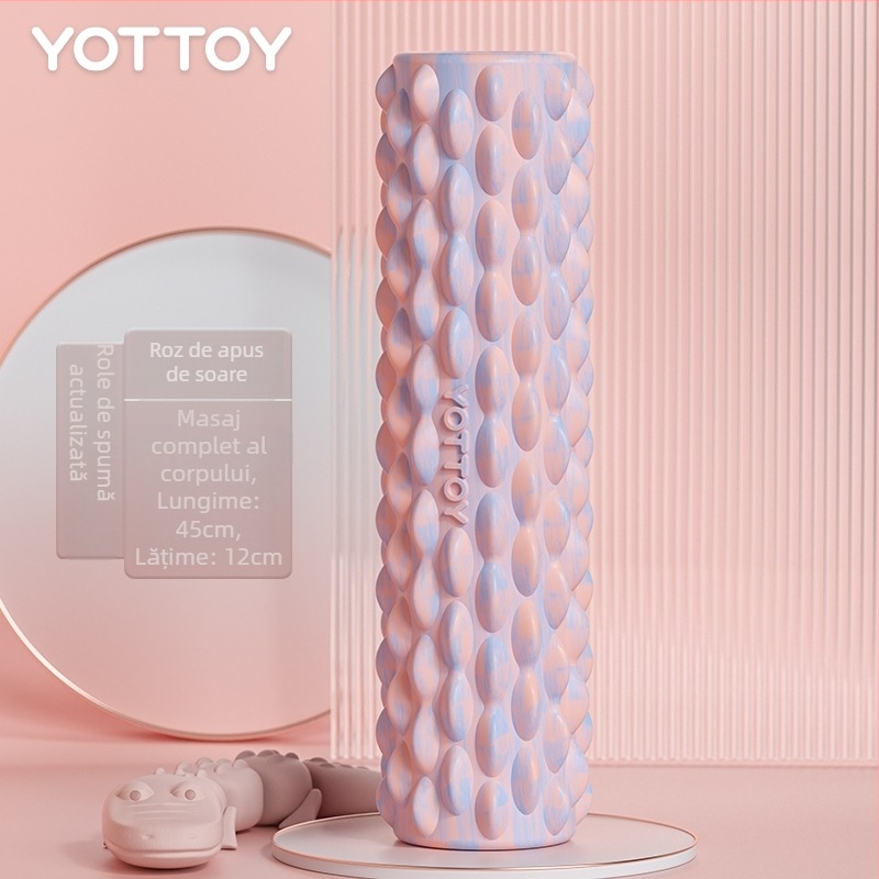 Rolă de spumă pentru relaxarea mușchilor, masajul spatelui și subțierea picioarelor – Material: Mătase florală; Brand: Altul