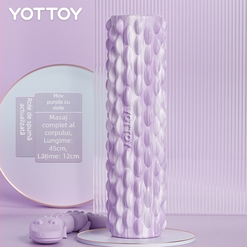 Rolă de spumă pentru relaxarea mușchilor, masajul spatelui și subțierea picioarelor – Material: Mătase florală; Brand: Altul