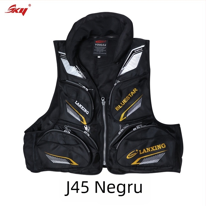 Vestă de salvare pentru adulți, cu plutaj mare, pentru pescuit în mare și surfing, material Oxford, 6 buzunare cu clapete, specificație 60