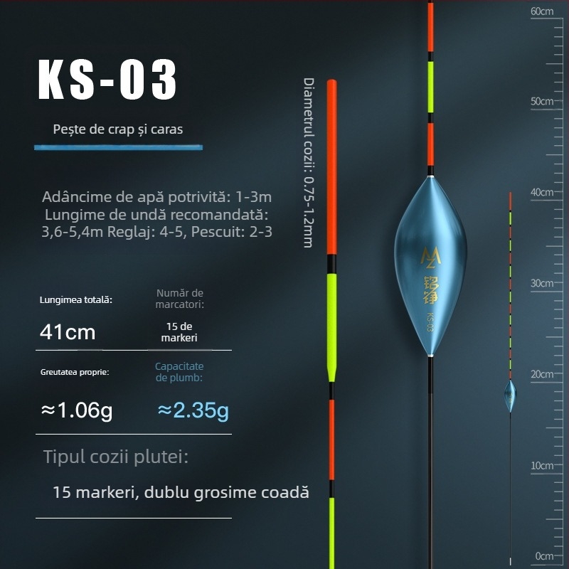 Mingzheng Nano Float pentru drift vertical – sensibilitate înaltă pentru crap și caras, model competitiv