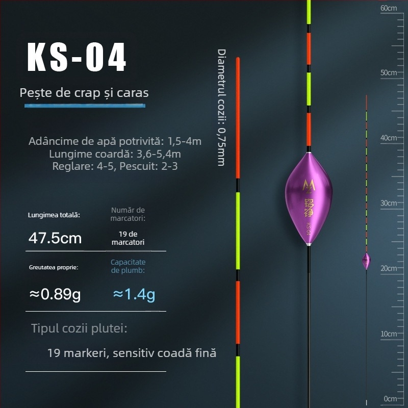 Mingzheng Nano Float pentru drift vertical – sensibilitate înaltă pentru crap și caras, model competitiv