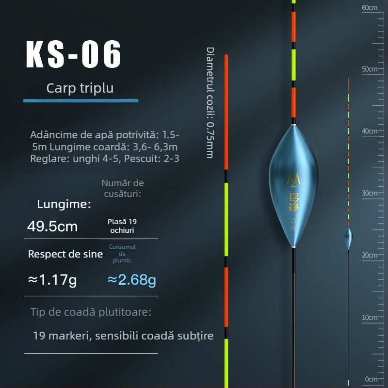 Mingzheng Nano Float pentru drift vertical – sensibilitate înaltă pentru crap și caras, model competitiv