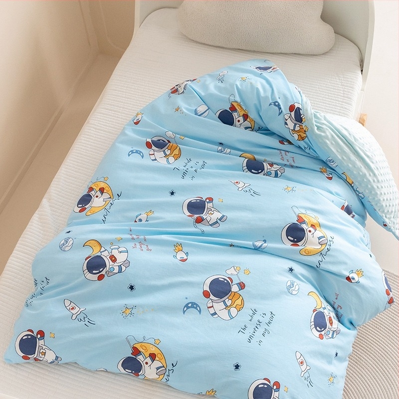 Cuvertură de pat din bumbac 100% cu model desen animat, țesătură imprimat și twill, vopsire reactiva, densitatea țesăturii 133×72