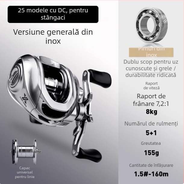 Mulină de pescuit spinning pentru năluci micro cu frână DC, ultraușoară, aruncare lungă, corp în formă de picătură