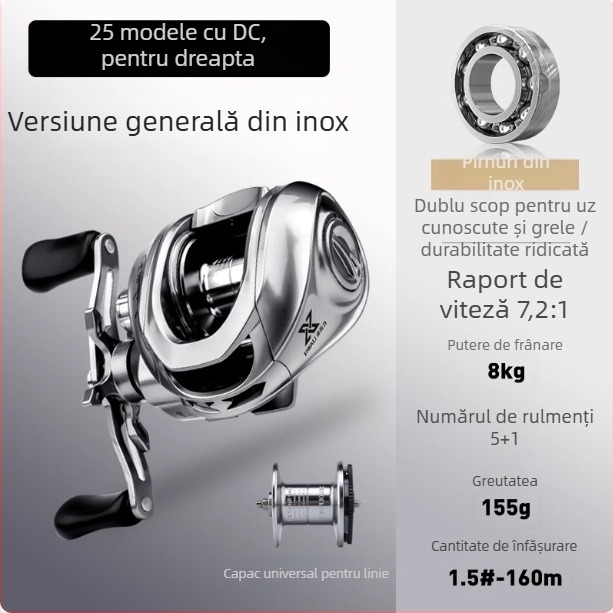 Mulină de pescuit spinning pentru năluci micro cu frână DC, ultraușoară, aruncare lungă, corp în formă de picătură