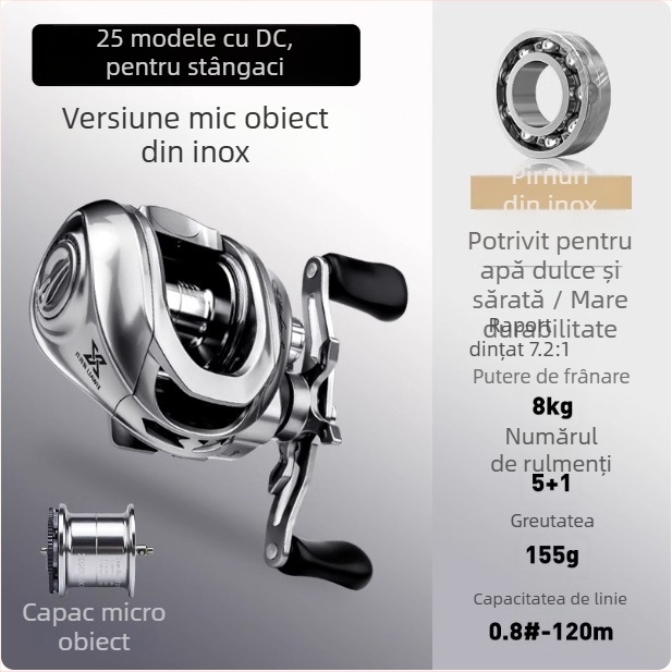 Mulină de pescuit spinning pentru năluci micro cu frână DC, ultraușoară, aruncare lungă, corp în formă de picătură