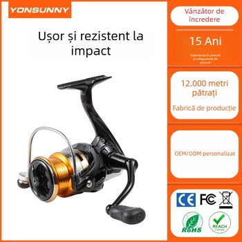 Mulinetă de pescuit Spinning FishMX – design ușor, tambur în unghi, aruncări lungi