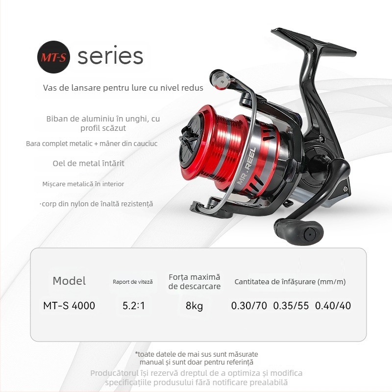 Mulinetă de pescuit Spinning FishMX – design ușor, tambur în unghi, aruncări lungi