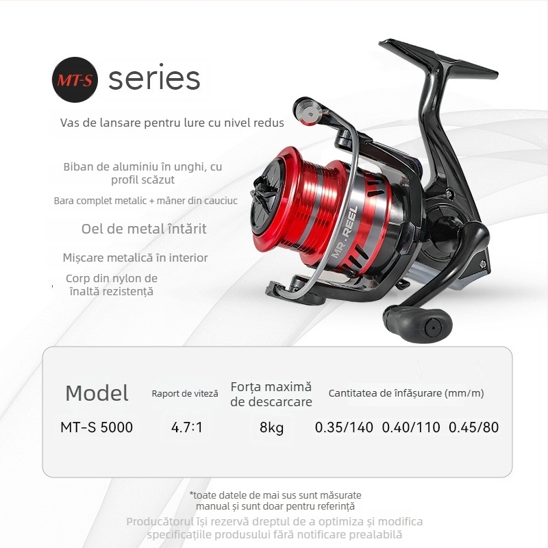 Mulinetă de pescuit Spinning FishMX – design ușor, tambur în unghi, aruncări lungi