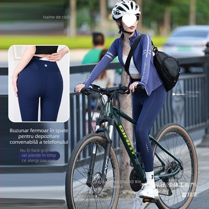 Set unisex pentru ciclism pe drum – evacuare a umezelii, uscare rapidă, model în dungă, pentru toamnă