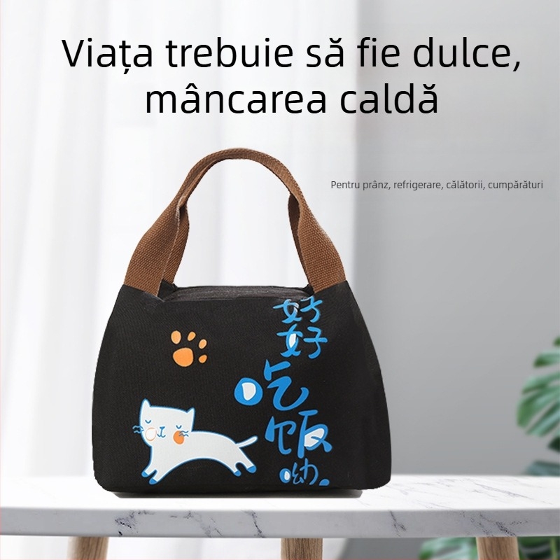 BNRU Geantă termică pentru prânz în stil coreean, impermeabilă, minimalistă modernă, modelul 006