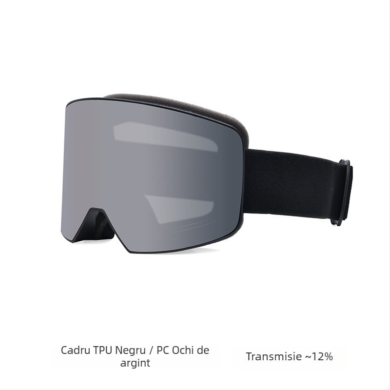 Ochelari de schi cu strat dublu antiaburire, ramă TPU, pentru adulți, protecție oculară