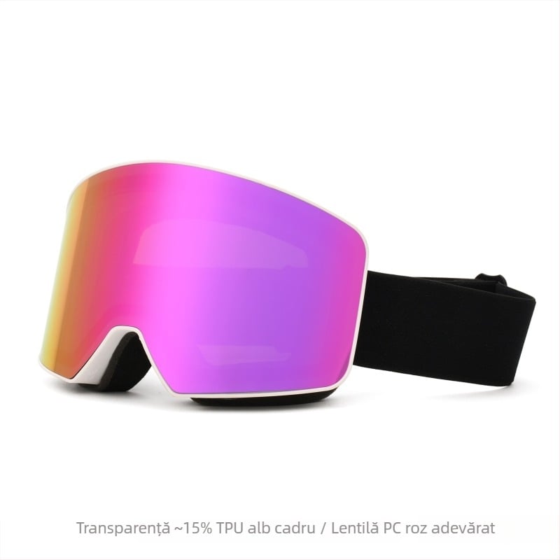 Ochelari de schi cu strat dublu antiaburire, ramă TPU, pentru adulți, protecție oculară