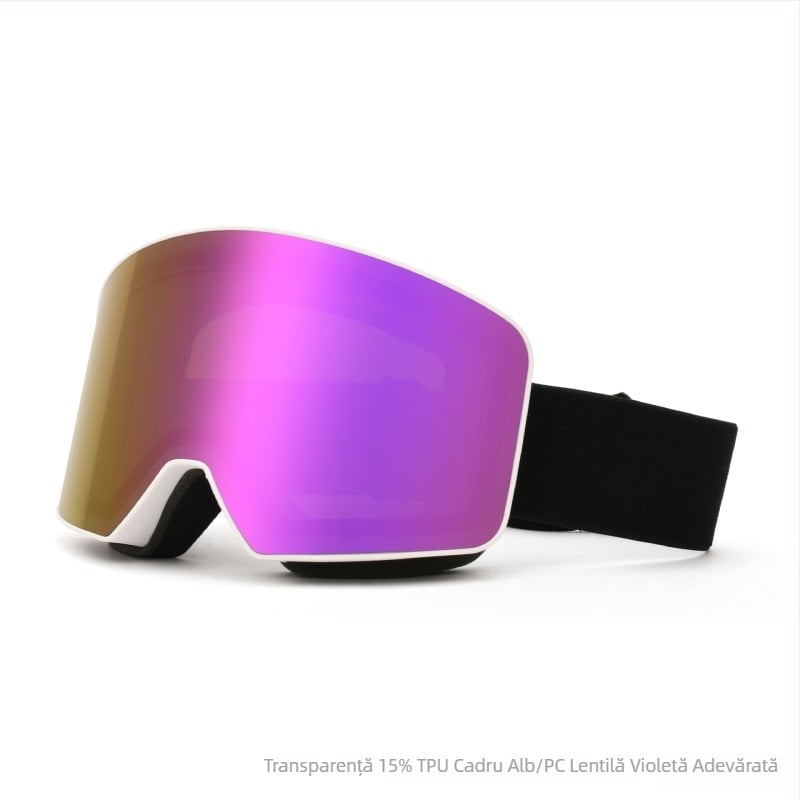 Ochelari de schi cu strat dublu antiaburire, ramă TPU, pentru adulți, protecție oculară