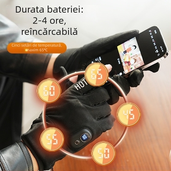 Mănuși electrice încălzite – Reîncărcabile, Material polar, Unisex, pentru schi