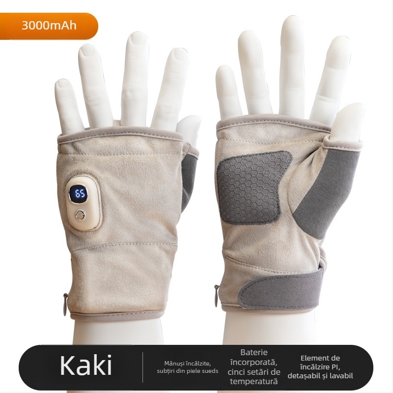 Mănuși electrice încălzite – Reîncărcabile, Material polar, Unisex, pentru schi