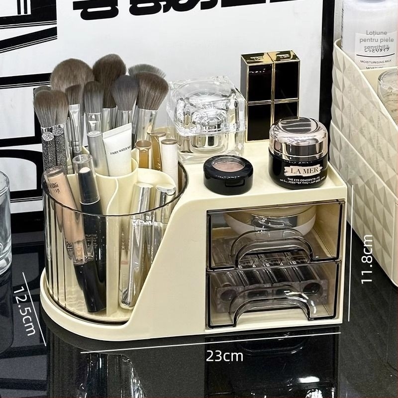 Suport rotativ all-in-one pentru pixuri și organizator de birou, modern minimalist, capacitate mare (Materiale: ABS+PS+PP+HIPS; Personalizabil; lansat 2023; Stil: Simplitate modernă)