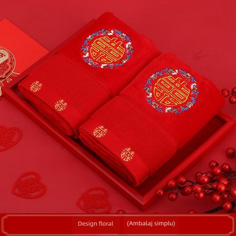 Prosop de față, 100% bumbac, 100 g, broderie și jacquard, stil chinezesc