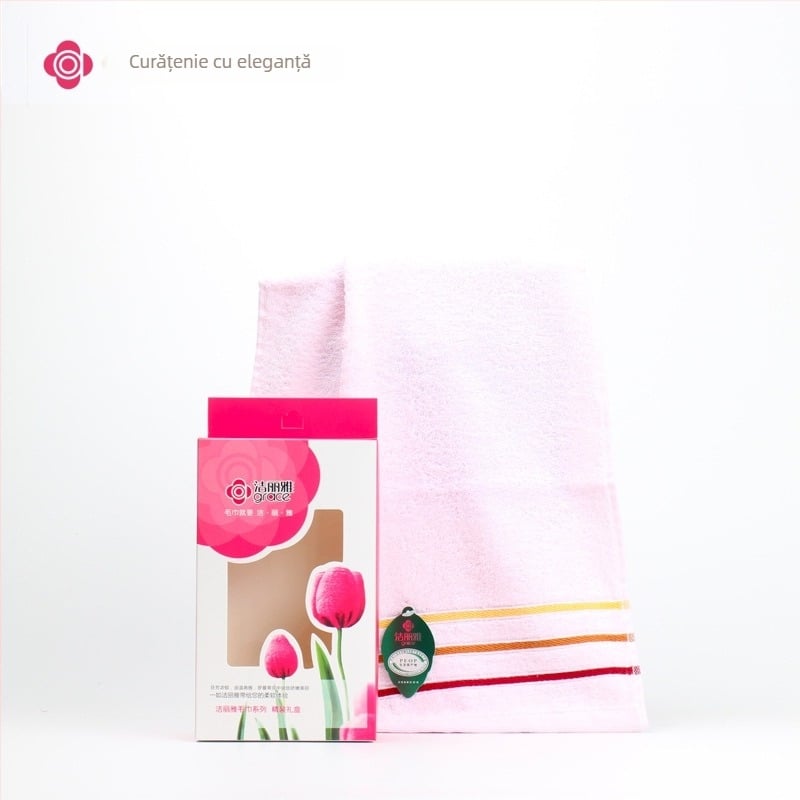Prosop de față din bumbac, fir pieptănat, 85 g/m², în cutie cadou