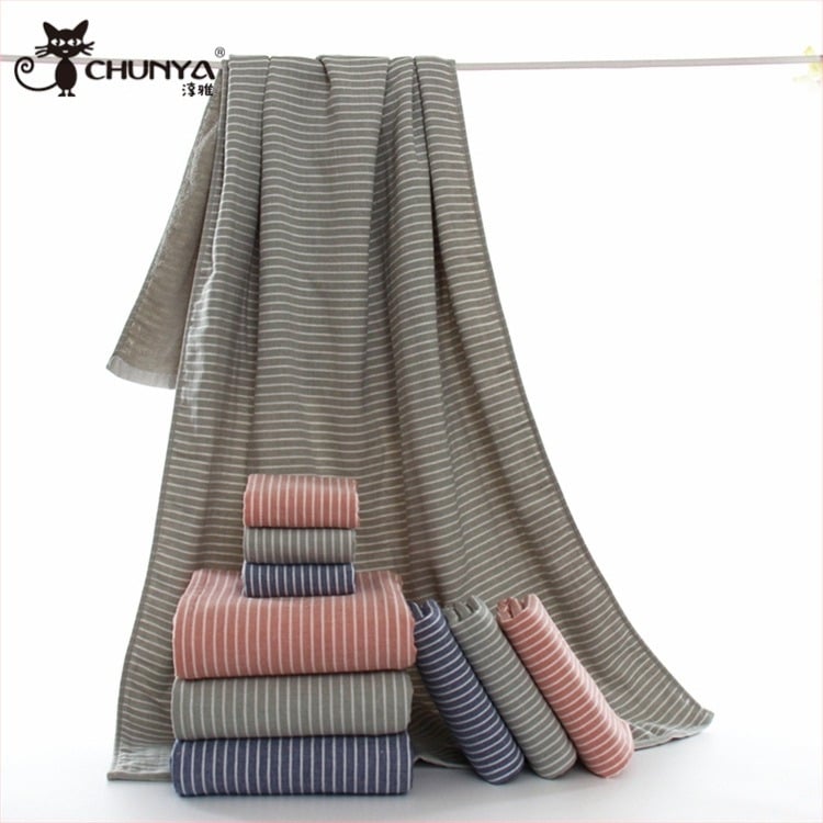 Prosop de baie din tifon, bumbac jacquard, fir răsucit, 350 g, cu logo